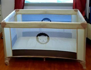 Baby Playpen with Lion Design - Portable Crib