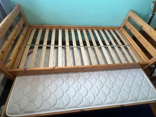 Flexa solid  Single Bed Frame with pull out bed and under-bed Drawers and matching desk