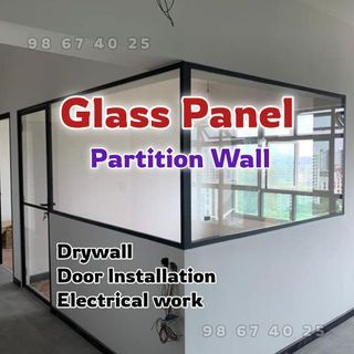 Installation, partition wall, glass panel, drywall, room divider, false ceiling, soundproof, pipe box up, livingroom partition, access panel, hdb, BTO, condo, landed, EM, EA, office, shop, reinstatement, commercial, industrial, plaster, electrical work,ID