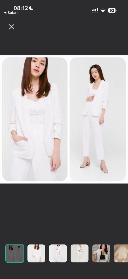LB Maisel Shawl Blazer in White (Category: Coats, Jackets and Outerwear) located in Singapore. Submitted by chasingwithdreams (Listing ID 1454189516, Image 1). Description: BNWT SIZE M.