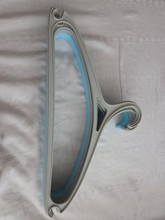 Set of 12 Grey and Blue Plastic Clothes Hangers