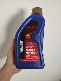 1L Yamalube Fully Synthetic 10W-40 Super Sport Motor Engine Oil Yamaha Honda Motorcycle JASO MA2 4T MT15, FZN 150, XSR 155, CB150R 