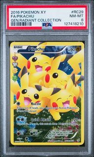 2016 POKEMON XY GENERATIONS RADIANT COLLECTION FULL ART/PIKACHU RC29 PSA 8