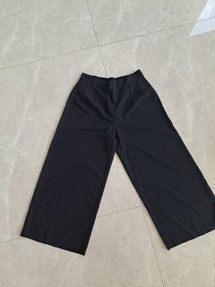 Black Wide Leg Pants with Elastic Waistband