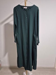 Dark Green Button-Up Long top