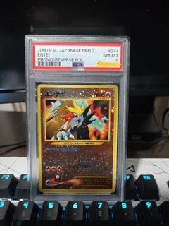 PSA 8 Pokemon Entei Neo 2 Promo Vintage card