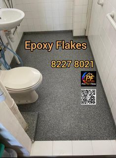 Toilet renovation/Flakes epoxy Epoxy Flakes/Kitchen floor Flakes epoxy/Kitchen counter top Flakes epoxy/Kitchen wall & floor flakes epoxy/Toilet floor flakes epoxy/Toilet wall Epoxy Flakes/Sand Epoxy/Toilet Water proofing/Toilet anti slip/Tiles overlay/