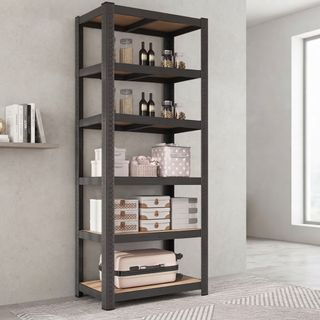 ⚖️ Home Display Cabinet Home Tall Industrial Furniture | Multilayer Multi Storage Sturdy Home Cabinet Furniture | Modern Minimalistic Industrial Aesthetic Iron Steel Storage Cabinet Display Furniture
