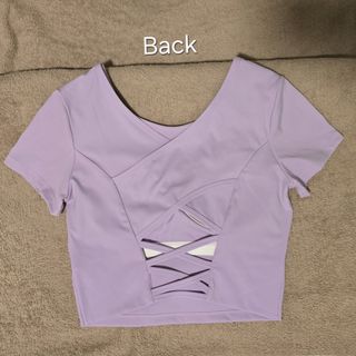 Alo Yoga Lavender Sports Bra Crop Top with Criss-Cross Back