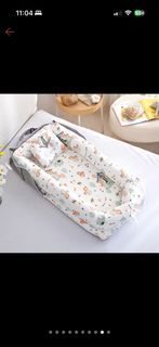 Baby Lounger with Cute Animal Print and Pillow