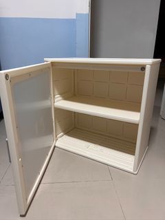 White Plastic Storage Cabinet with Shelf and Door