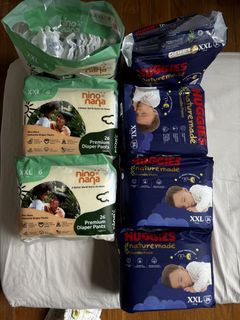 XXL diaper pants Nino Nana & Huggies (total 7 packs for $70)