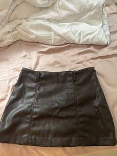 H&M Brown Leather Mini Skirt