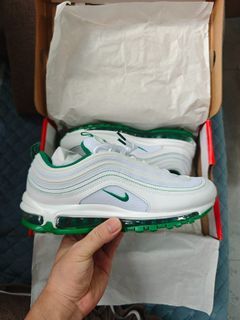 Nike Air Max 97 Retro Casual Running Shoes, Unisex, Green and White