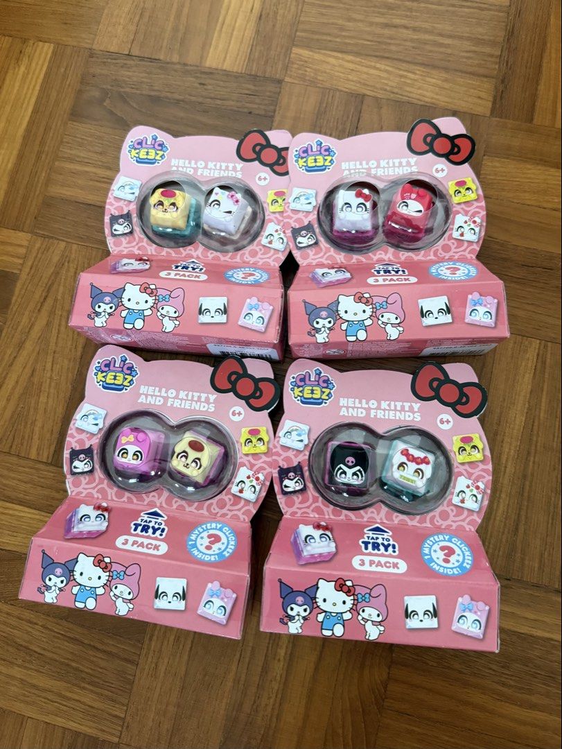 Sanrio Clickeez 3pack (Category: Designer & Blind Box Toys) located in Singapore. Submitted by tiramisufever (Listing ID 1459189621, Image 1). Description: - can pick design of 3pack from what I have available! - $14.99 each.