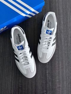 adidas originals SAMBA OG Leather Sneakers Black White Grey