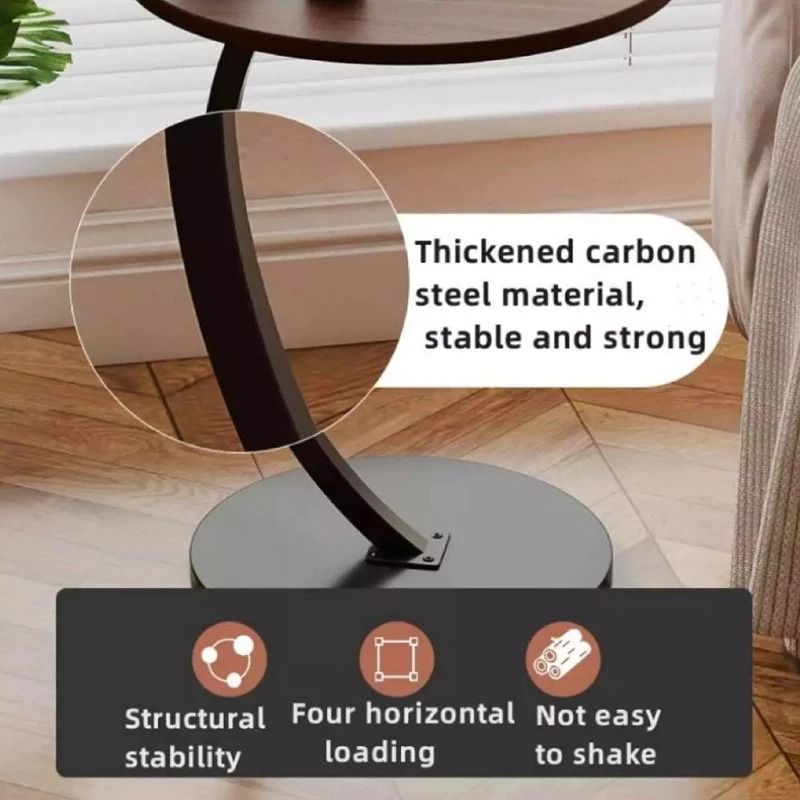 Modern Small Coffee Round Table | Double Layer Storage Tea Table | Space Saving Sofa Side Table | Bedside Bedroom Nightstand | Curved Frame Accent Table | Lightweight Round Table | Home Living Room End Table (Category: Tables & Sets) located in Singapore. Submitted by homehavensg (Listing ID 1459609421, Image 5). Description: Enhance your living space with this versatile C-shaped round side table, thoughtfully designed to bring style, convenience