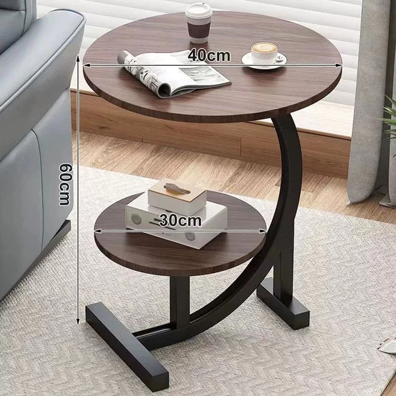 Modern Small Coffee Round Table | Double Layer Storage Tea Table | Space Saving Sofa Side Table | Bedside Bedroom Nightstand | Curved Frame Accent Table | Lightweight Round Table | Home Living Room End Table (Category: Tables & Sets) located in Singapore. Submitted by homehavensg (Listing ID 1459609421, Image 3). Description: Enhance your living space with this versatile C-shaped round side table, thoughtfully designed to bring style, convenience