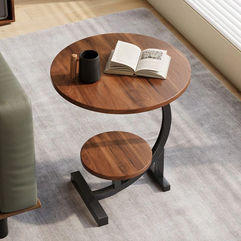 Modern Small Coffee Round Table | Double Layer Storage Tea Table | Space Saving Sofa Side Table | Bedside Bedroom Nightstand | Curved Frame Accent Table | Lightweight Round Table | Home Living Room End Table (Category: Tables & Sets) located in Singapore. Submitted by homehavensg (Listing ID 1459609421, Image 1). Description: Enhance your living space with this versatile C-shaped round side table, thoughtfully designed to bring style, convenience