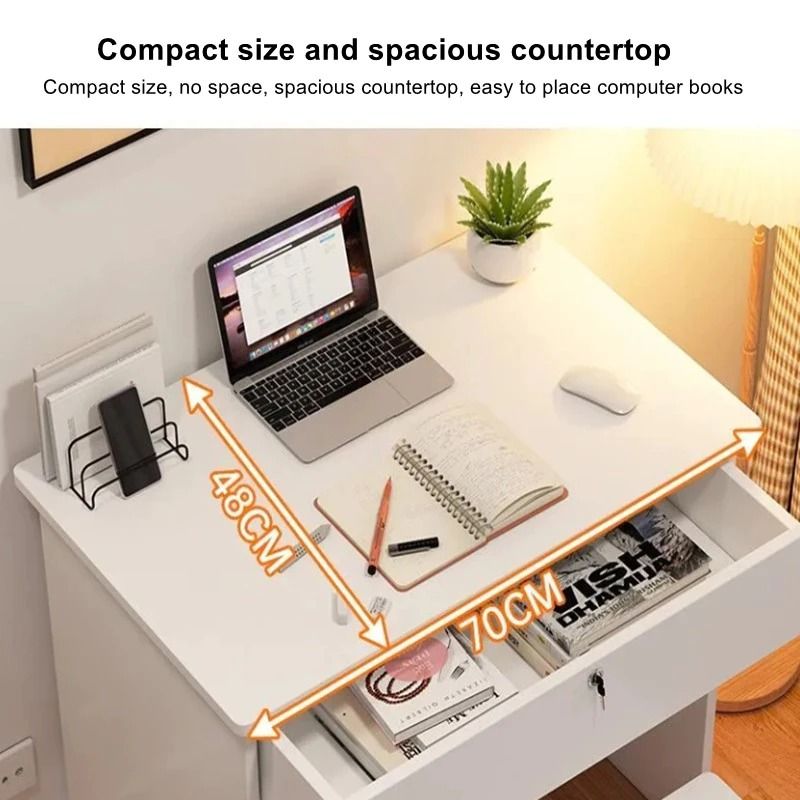 Narrow Study Desk | Lockable Drawer Desk | Compact Computer Table | 48cm Wide Office Desk | Small Study Table | Storage Drawer Desk | Space Saving Table | Rounded Corner Desk | Waterproof Surface Table | Durable Home Office Desk | White Modern Desk (Category: Tables & Sets) located in Singapore. Submitted by homehavensg (Listing ID 1459583076, Image 6). Description: Designed specifically for modern apartments, bedrooms, and cozy study nooks, this