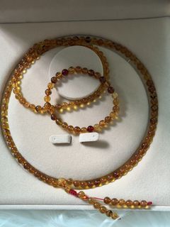 🍯✨ BRAND NEW Natural Amber Set of 3| 6mm ,80cm Necklace ✨