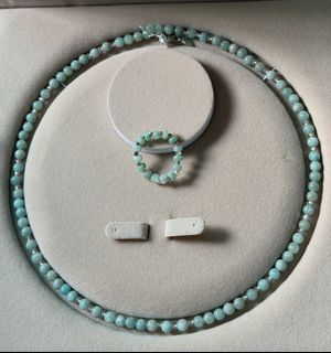 🩵✨ Ocean Breeze — Brand New Natural Amazonite Matching Set (5mm/44cm with extension. Up to 48cm)