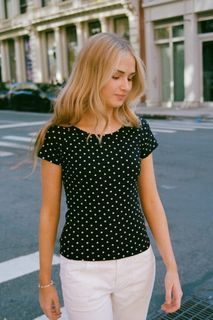 Brandy melville ginny polka dot top