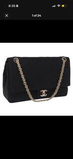 Authentic Chanel Black Quilted Flap Bag Gold Chain