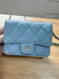 Chanel caviar mini wallet on chain