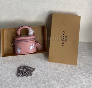 COACH TRAIL 12 CN596 White Mini Box Crossbody Bag Unisex Mini 