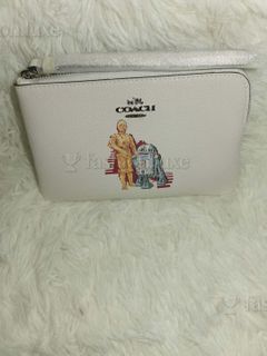 COACH White Coin Purse Zip Pouch Women ItemR0230