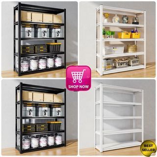 Heavy-Duty Metal Storage Rack | Shelving Unit for Storeroom | Adjustable Industrial Storage Shelves | 10277