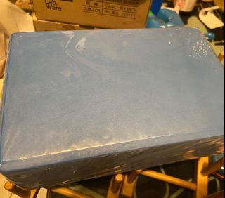 Lightweight blue foam yoga block
