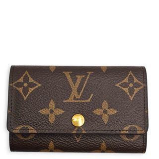 Louis Vuitton Key Holder Brown Pouch in Canvas Gold hardware