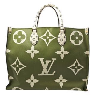 Louis Vuitton OnTheGo GM Khaki/Kaki Tote Bag in Monogram Coated Canvas Gold hardware