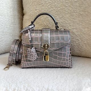 NEW Louis Vuitton Rose Des Vents Alligator Mini Alligator Gradient Grey/Pink Light gold hardware