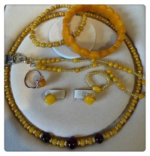     🍯 Honey Gold Luxe Brand New Natural Bees Honey Amber S925 Jewellery set of 7 
