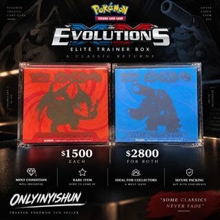 XY Evolutions Shrinked Elite Trainer Box Etb sealed Pokemon Tcg Charizard / Blastoise