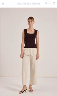 Our Second Nature Straight-Neck Knit Top - Brown