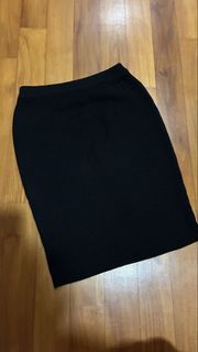Vintage Y2K Black Textured Midi Skirt