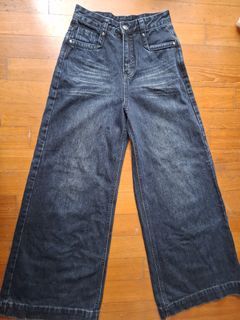 Dark Wash Wide Leg Baggy Jeans